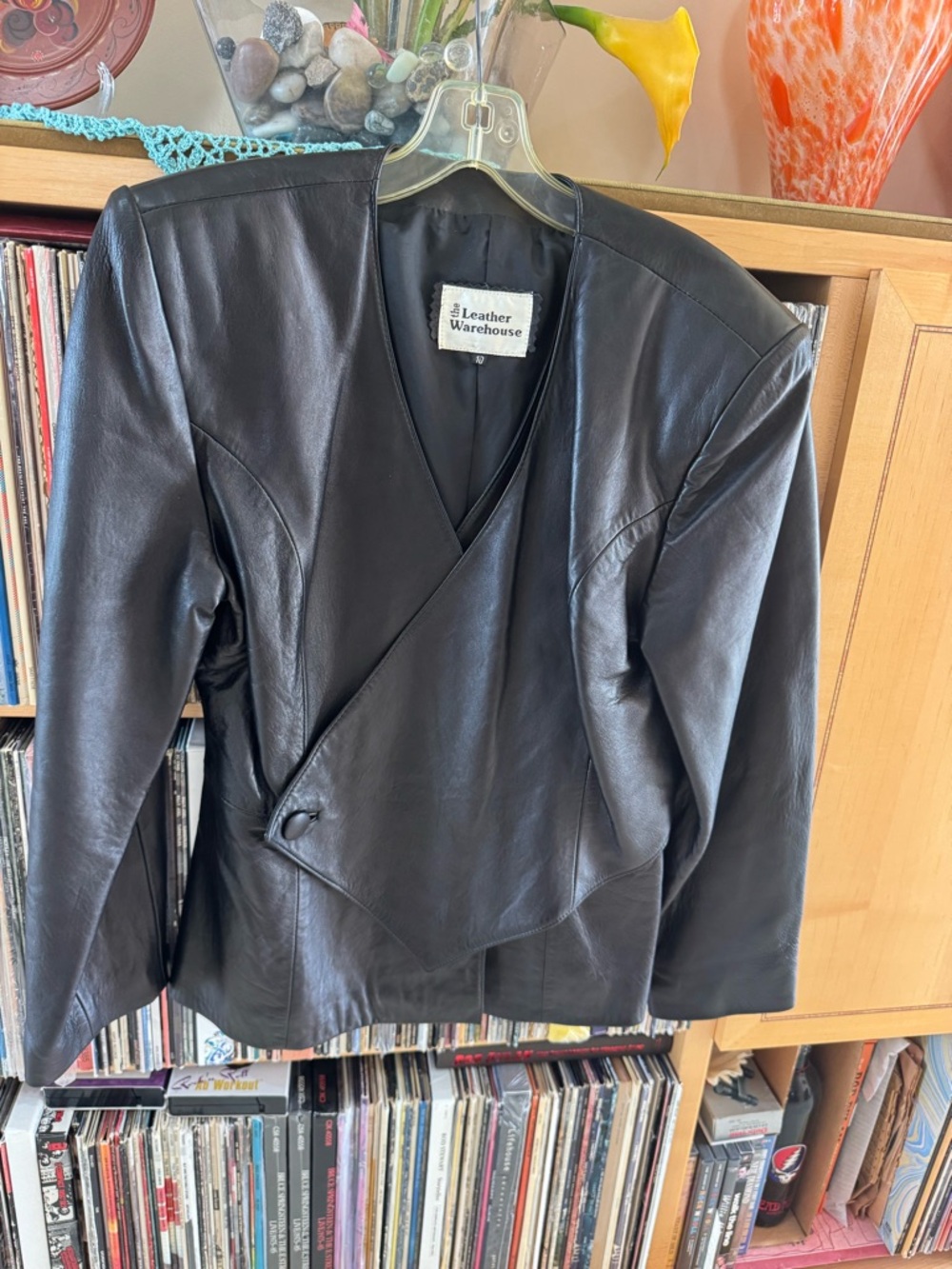 PRICE DROP: VTG NW/OT lined LAMBSKIN LEATHER Wrap JKT,10, by LEATHER WAREHOUSE
